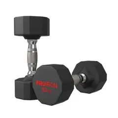 PROIRON - Par de Mancuernas Dodecagonales de Caucho 10KG