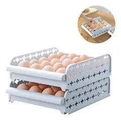 GENERICO - PORTA HUEVOS HUEVERA ORGANIZADOR CONTENEDOR DE 40 HUEVOS 2 NIVELES