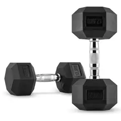 PROIRON - Par de Mancuernas Hexagonales de Caucho 12.5 KG