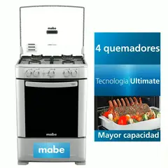 MABE - Cocina a Gas de 4 Hornillas CMP6035FX0 - Croma
