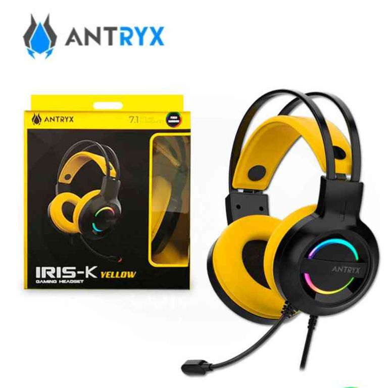 AUDIFONO IRIS-K YELLOW, 7.1 VIRTUAL SURROUND, USB, RAINBOW