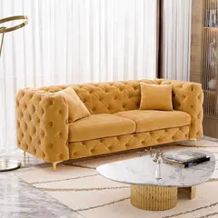 DMUEBLES - DM SOFÁ CHESTERFIELD DELUXE - MOSTAZA