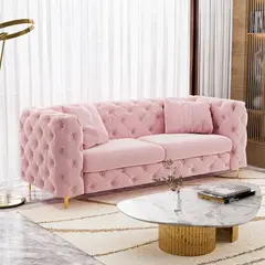 DMUEBLES - DM SOFÁ CHESTERFIELD DELUXE - ROSADO BEBÉ
