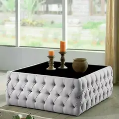 DMUEBLES - DM MESITA DE CENTRO CHESTERFIELD DELUXE - GRIS CLARO