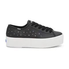 KEDS - Zapatilla Triple Up Mujer Negro Cuero Plataforma Casual