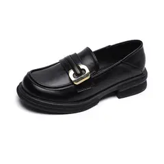 BLWOENS - Zapatos de cuero casuales para mujeres - Negro