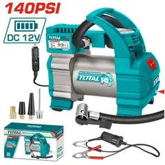 TOTAL TOOLS - Mini compresor de aire para auto TOTAL 12V 140 PSI inflador