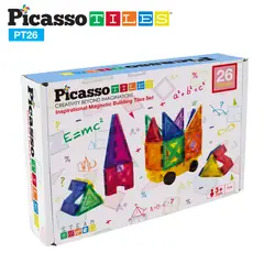 PICASSO TILES - Set de Bloques Magnéticos de 26 piezas incluye kit para armar un vehículo - Juego STEM Educativo y Didáctico para Niños PicassoTiles