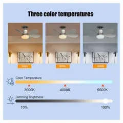 GENERICO - Ventilador lampara de techo con 6 aspas de 16.5' 40W