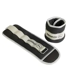 PROIRON - Par de Pesas Tobilleras y Muñequeras Ajustables 2KG Negro
