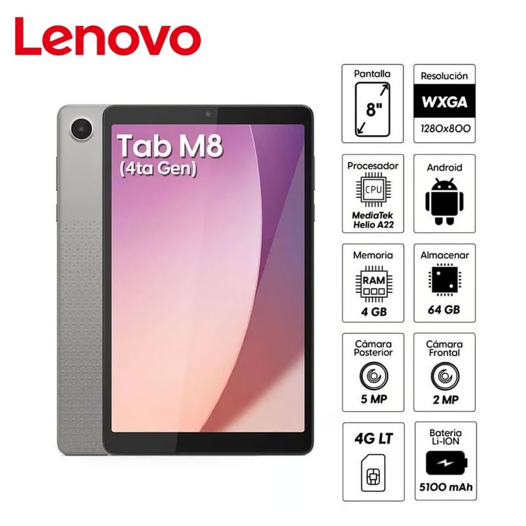 Tablet Tab M8 4ta Gen 4GB RAM 64GB TB300XU + Folio Case