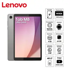 LENOVO - Tablet Tab M8 4ta Gen 4GB RAM 64GB TB300XU + Folio Case