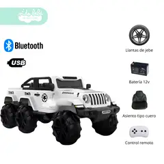 GENERICO - Carro a Batería Musical con Control Remoto Wile blanco