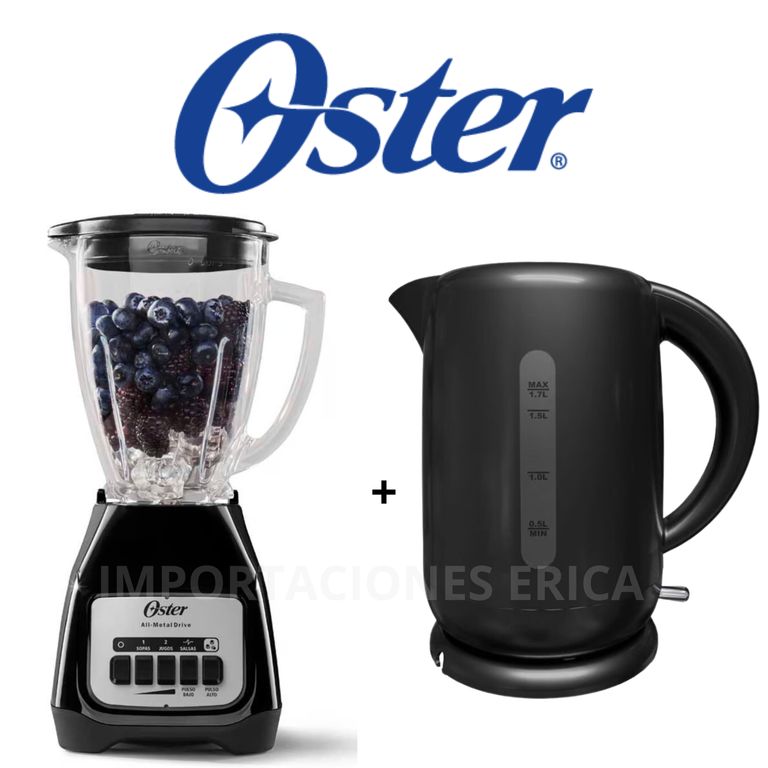Combo licuadora 2 vel negro de 1.5 L+ hervidora negra de 1.7 L