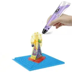 GENERICO - Lápiz 3D Impresión Purple LCD+3 Filamentos Navidad Genieka