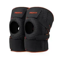 PROIRON - Rodillera de Compresión Abierta Negra y Naranja Par