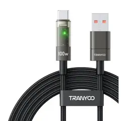 TRANYOO - Cable USB Tipo C 100w - Auto apagado Carga inteligente -