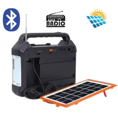 OEM - Kit Luz De Emergencia Panel Solar Parlante Bluetooth Fm Usb YX-158BT