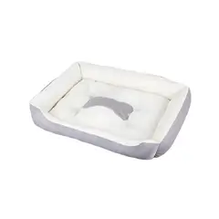 S&T - Cama Para Perros Antideslizante y Lavable Gris - Talla M