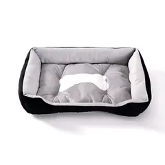 S&T - Cama Para Perros Antideslizante y Lavable Negro - Talla L