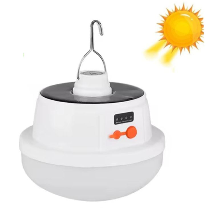 Foco Lampara Recargable con Panel Solar Luz LED Portatil