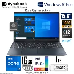DYNABOOK - Laptop Tecra A 50K Intel Corei7-1260P 16GB RAM 1TB SSD PML20U139011 Win 10 Pro