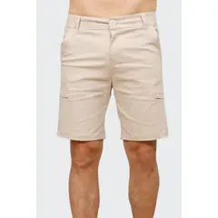 J JERAOUS - BERMUDA JERAOUS FIT DRILL CARGO Beige