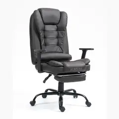 KOMSUM - Silla Ergonomica Oficina Gerencial BaseAcero Roma Marron Oscuro