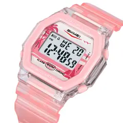 SKMEI - Reloj 2391 Rosado/Blanco Digital Correa Silicona
