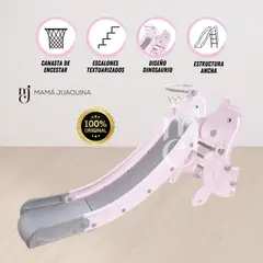 BABY KING - Tobogán para Niños «SUCARINE» con Cesta Rosado