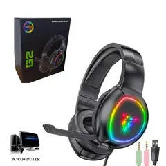 GENERICO - Audífono Gamer con Micrófono para Pc Luz Led RGB