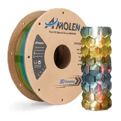 AMOLEN - Filamento Transparente PLA para impresora 3D Amarillo Verde Azul