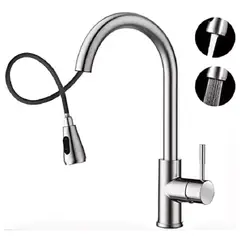 GENERICO - Grifo Mezcladora Monocomando Extensible P/lavadero de Cocina Acero Inox