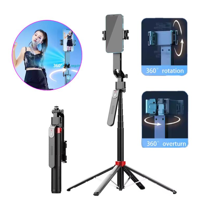 Tripode con Seguimiento Facial Inteligente Selfie Stick Bluetooth 180cm Portatil - Funda WEP-Q185