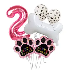 GENERICO - Set de globos de huellas con hueso para cumpleaños