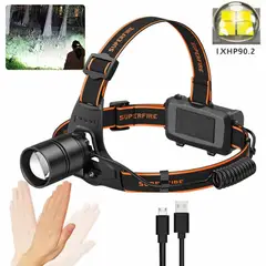 OEM - Linterna de cabeza frontal Recargable Profesional Sensor Inteligente