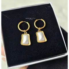 GENERICO - ARETES DE PERLAS ARETES ELEGANTES DORADOS MUJER
