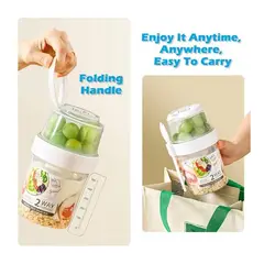 GENERICO - Vaso Portátil para Ensaladas Frutas Cereales y Yogur