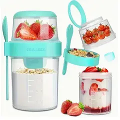 GENERICO - Vaso 2en1 para Yogur o Ensaladas Verde