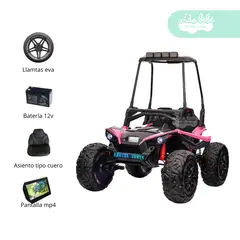GENERICO - Carro a Batería 4x4 Licenciado Ultra Pink con toldo