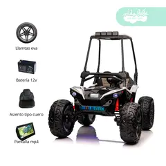 GENERICO - Carro a Batería 4x4 Licenciado Ultra White con toldo