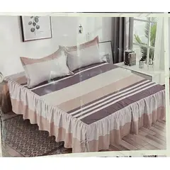 MINGDA - Set de Sabana con Blonda 2 Pz de 4 Pieza 100% Algodón