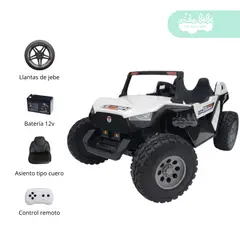 GENERICO - Carro a Batería con Pantalla Led 4x4 WHITE
