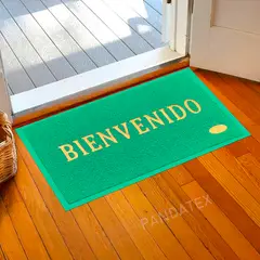 SM - ALFOMBRA BIENVENIDO ANTIDESLIZANTE CON BORDES 38X58 CM VERDE