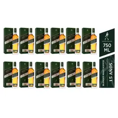 JOHNNIE WALKER - Whisky Green Label Botella 750 ml - 12 UND