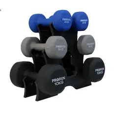 PROIRON - Set de mancuernas de neopreno de 4KG 5KG Y 10KG + Rack