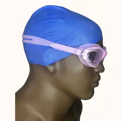 AQUA&MODA - Lentes de Natación Rosado y Gorro de Silicona Azul
