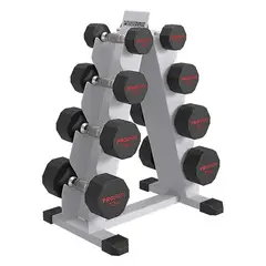 PROIRON - Set de mancuernas dodecagonales de 52KG + Rack de Acero