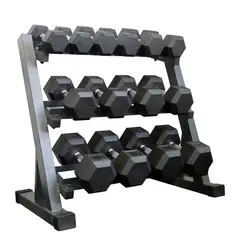 PROIRON - Set de mancuernas hexagonales de 165KG + Rack de Acero