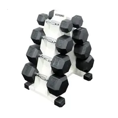 PROIRON - Set de mancuernas hexagonales de 60KG + Rack de Acero